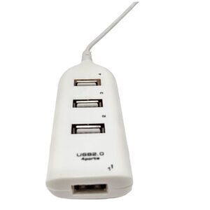 USB 2.0 Hi-Speed 4-Port Splitter White Hub - For PC Notebook High Speed Computer